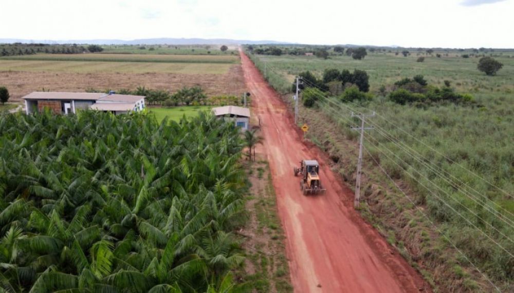 Manutenção das estradas do Projeto São João deve melhorar escoamento da produção agrícola - Foto: Ageto/Governo do Tocantins