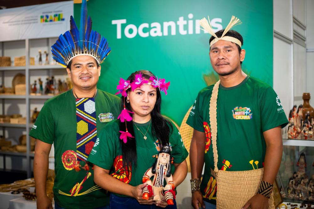 Estande do Tocantins no Salão do Artesanato reúne trabalhos feitos por povos Javaé, Krahô e Karajá pela primeira vez