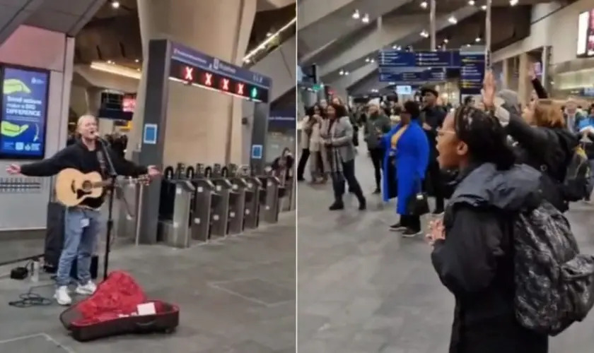 Pedestres louvam a Deus em estação do metrô de Londres: 