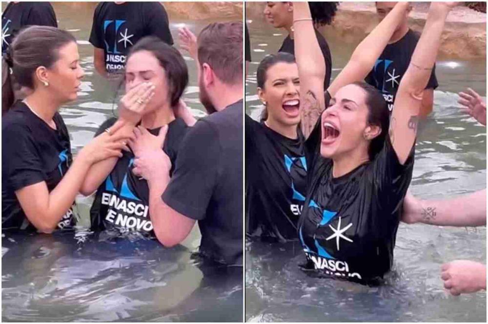 A apresentadora do SBT, Nadja Haddad, é batizada na Lagoinha Alphaville