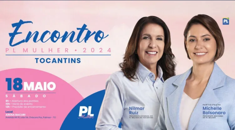 Encontro do PL Mulher em Palmas com Michelle Bolsonaro já registra mais de 1,5 mil inscritos