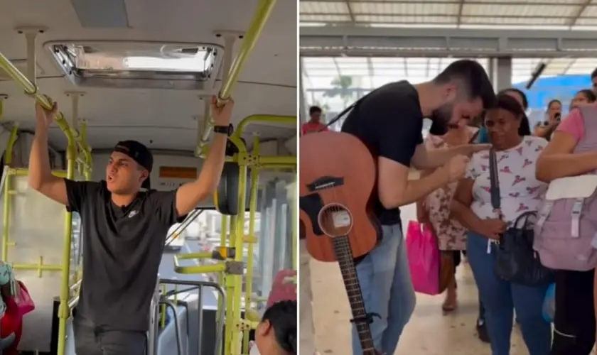A ação evangelística aconteceu em Goiânia. (Foto: Reprodução/Instagram/Allan Machado)