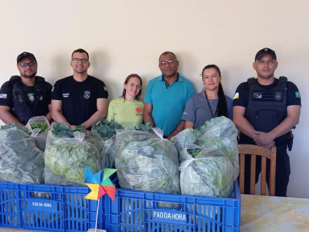 Unidade Penal Regional de Palmas realiza doação de hortaliças a Instituição Social