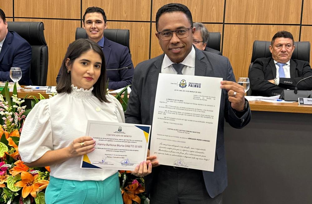 Vereador Daniel Nascimento celebra o Dia da Advocacia Jovem em sessão solene na Câmara de Vereadores