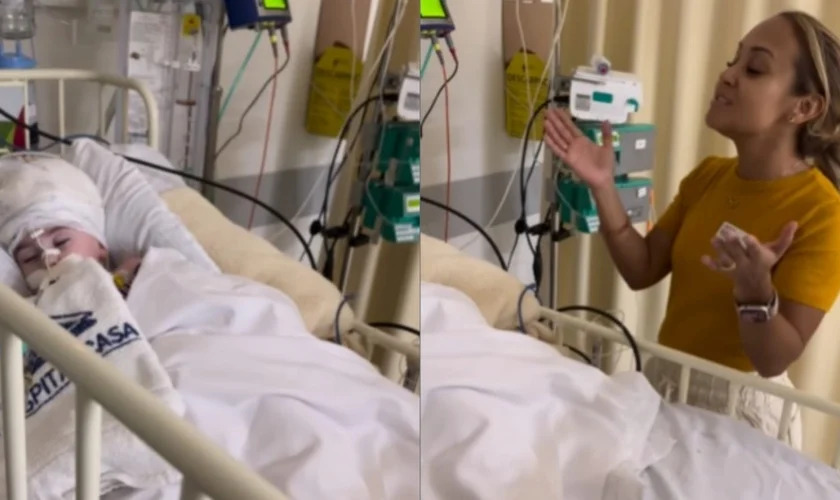 Criança com tumor cerebral abre os olhos pela primeira vez ao ouvir Bruna Karla cantar