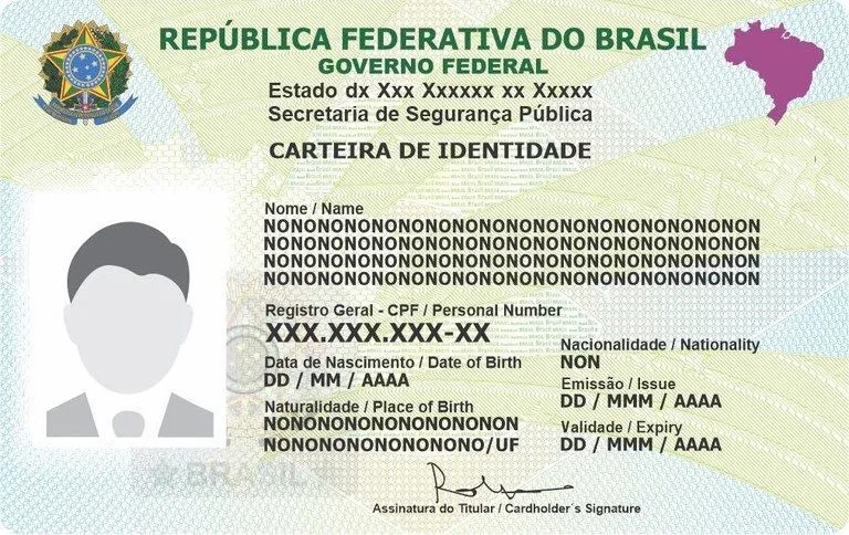 Novo modelo da Carteira Nacional de Identidade (CIN) Divulgação